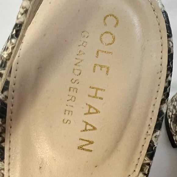 Cole Hann Snake Skin Cross Strap Pumps 8 1/2 - Picture 4 of 6